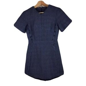 TOPSHOP Size 2 Blue Textured Mini Dress